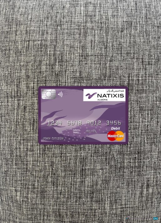 Download Algeria Natixis algerie bank master card photolook front Photoshop template